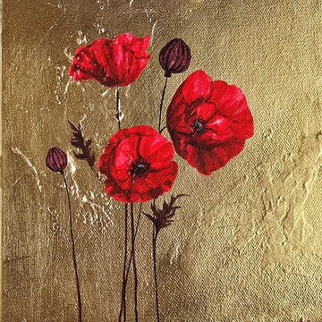 HANDFUL OF POPPIES I by Lauren Hua