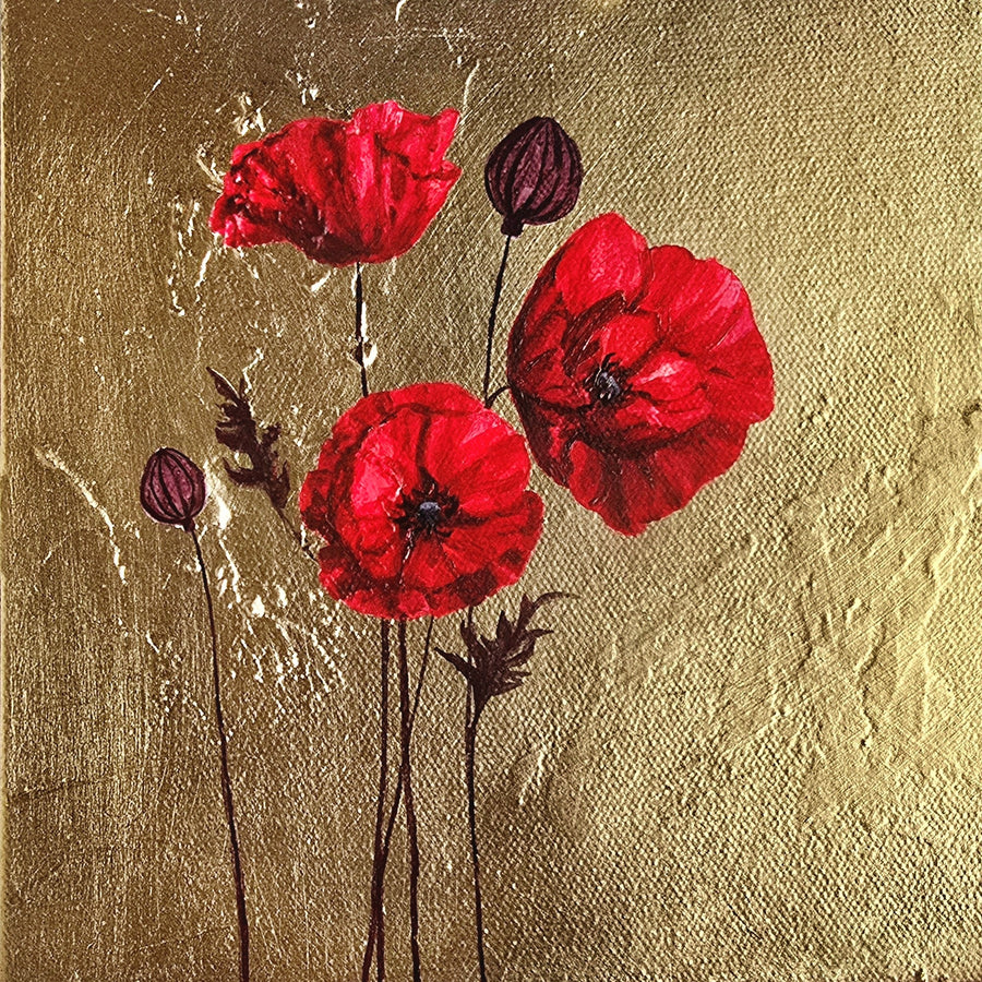 HANDFUL OF POPPIES I by Lauren Hua