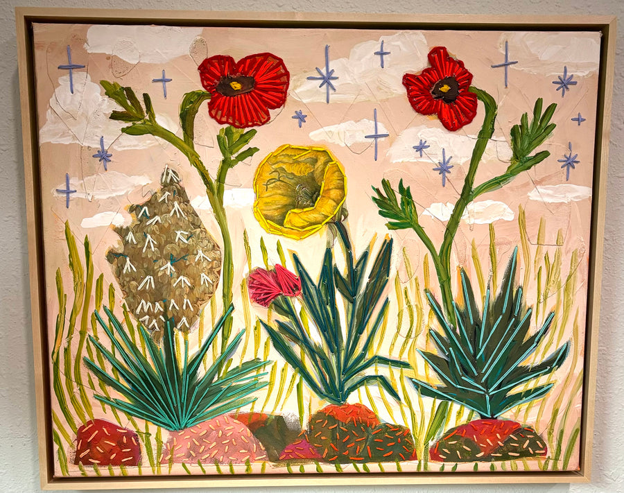 EMBROIDERED DESERT BLOOMS by El Baker