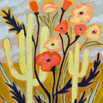 SAGUARO & POPPIES  by El Baker